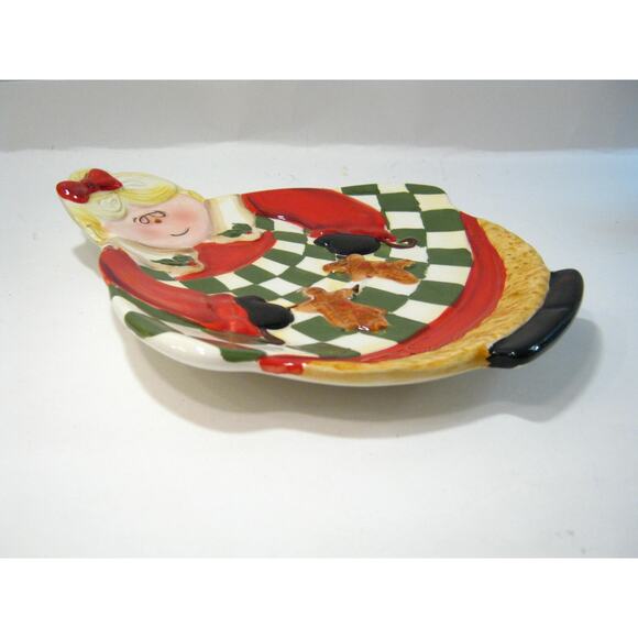 Certified International Christmas Holiday Becca Barton Mrs Claus Appetizer Plate - Picture 2 of 4